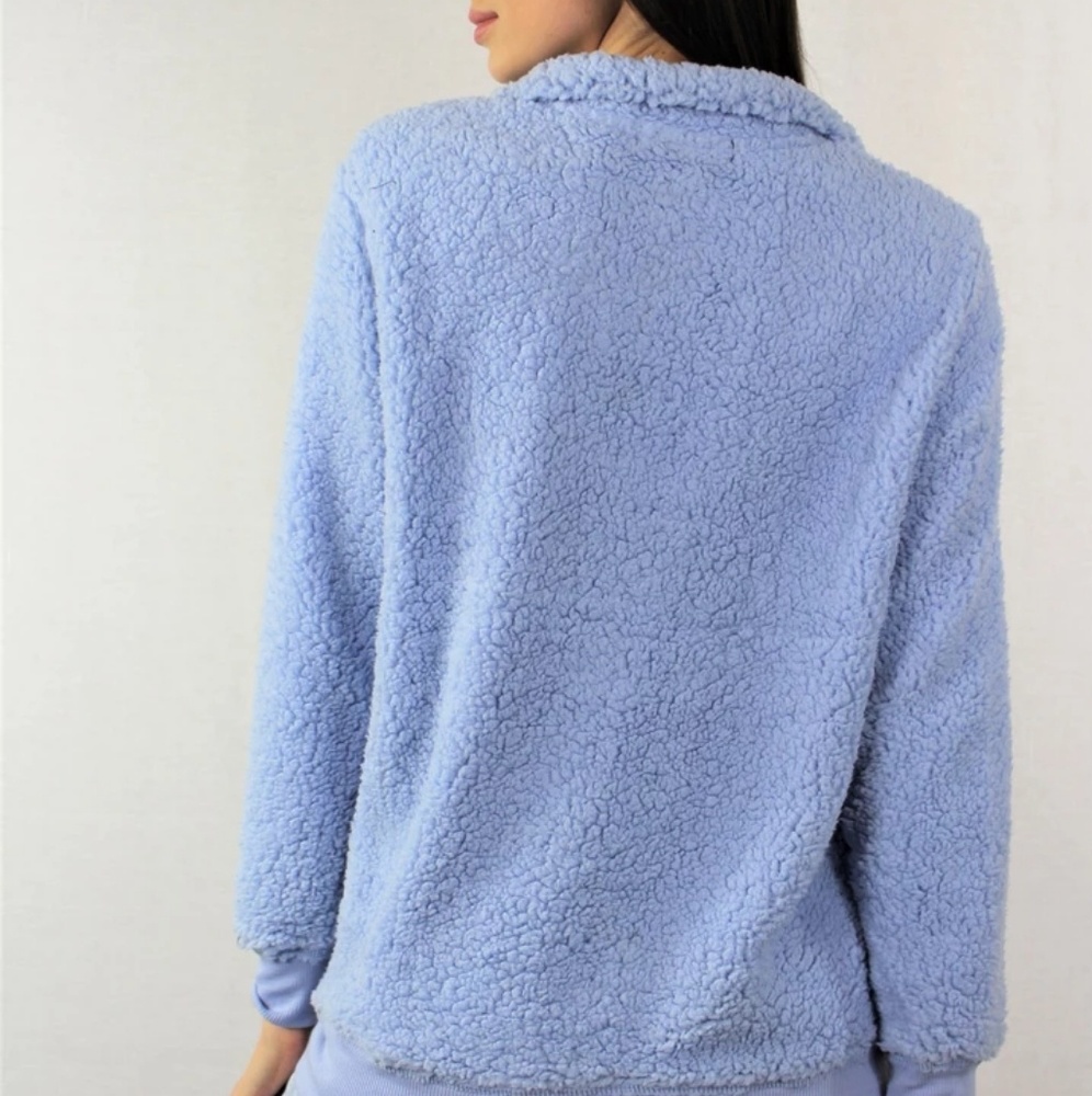 HALF ZIP SHERPA MOCK-NECK SWEATER
